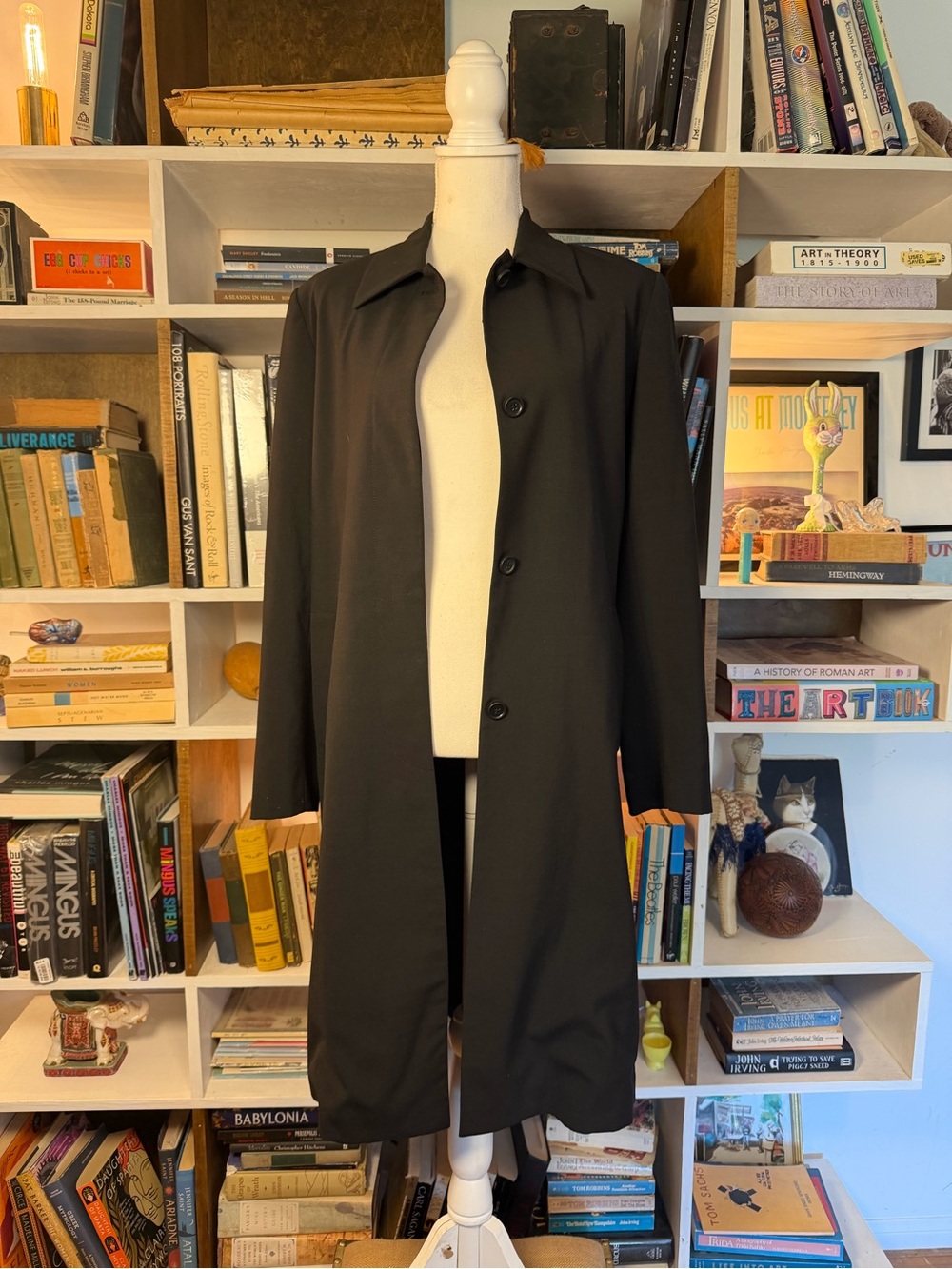 Black Single-Breasted Long Coat